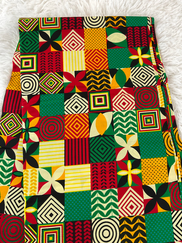 African fabric fabric/ Danshiki/Danshiki fabric/African print/African wax/Green African fabric/KM35