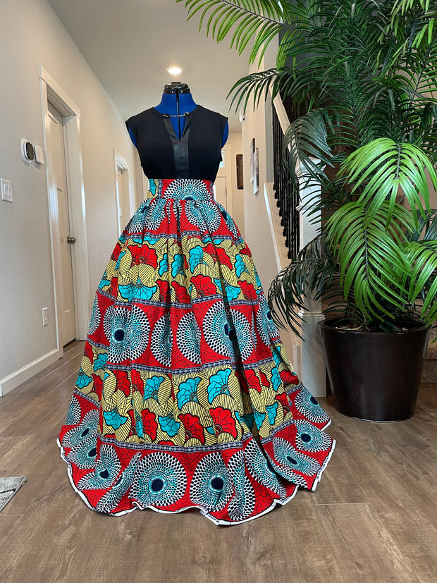 African Skirt/Ankara Skirt/African Skirt For Women/African Clothing/Orange Skirt