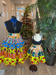 African twinning skirt/African women clothing/ African maxi skirt/ African mommy and me skirt/Danshiki skirt/African women skirt/Ankara high