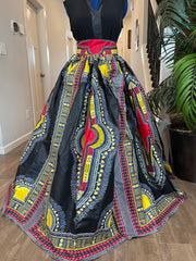African Skirt/Ankara Skirt/Plus Size Skirt/African Print Skirt/Gift For Her/Danshiki Skirt/Black and red Skirt
