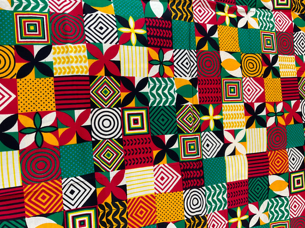 African fabric fabric/ Danshiki/Danshiki fabric/African print/African wax/Green African fabric/KM35