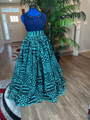 African Skirt/Skirts/Ankara Skirt For Women/African Clothing/Women Clothing/Maxi Skirt/Plus Size Clothing/African Dress/Blue Skirt/