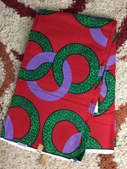 Red and green African Fabric/African prints/ Ankara fabric/ African fabric per yard/ African fabric for crafts/ African fabri/MK146