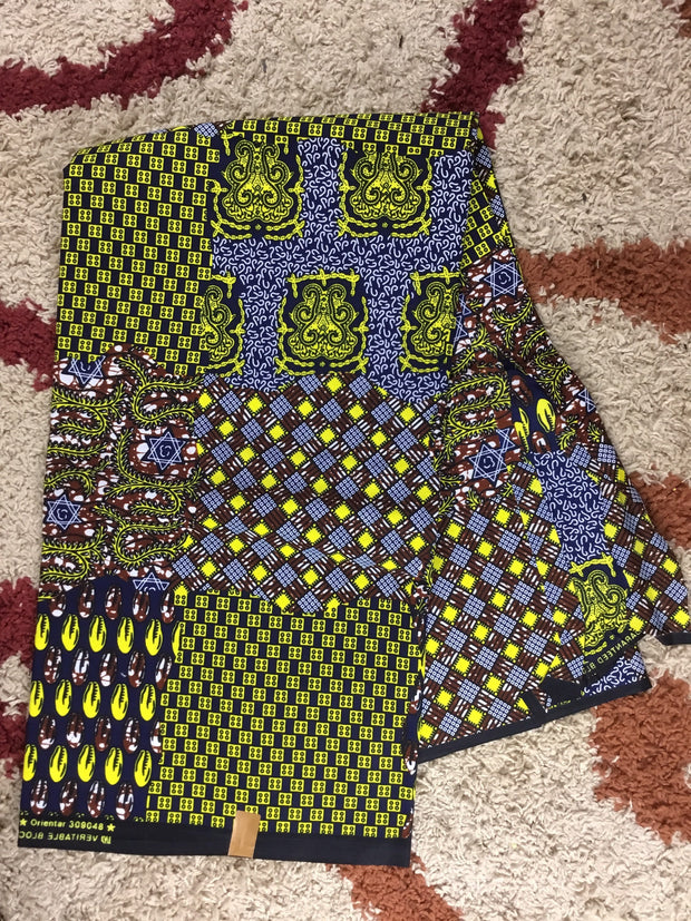 Multicolor African Fabric/African prints/ Ankara fabric/ Wax print/ African fabric for decor/ African fabric for crafts/Africa/ MK456