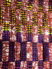 Brown,purple and gold African Fabric/African prints/ Ankara fabric/ African wax/Rain burst African fabric/100% African cotton / MK102