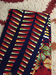 African fabric/Ankara-Navy Blue,Red,Green Fabric/Printed Fabric/Fabric Bundles/African Crafts/ African Clothing/Gift For Her/African/Mk99