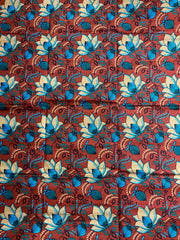 Turquoise and brown African Fabric/African prints/ Ankara fabric/ Wax print/ African fabric for decor/ African fabric for crafts/MK612