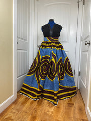 African skirt/ African women clothing/ Ankara maxi skirt/ African print skirt/ Ankara long skirt/ Gold Black and Blue African skirt/Skirt