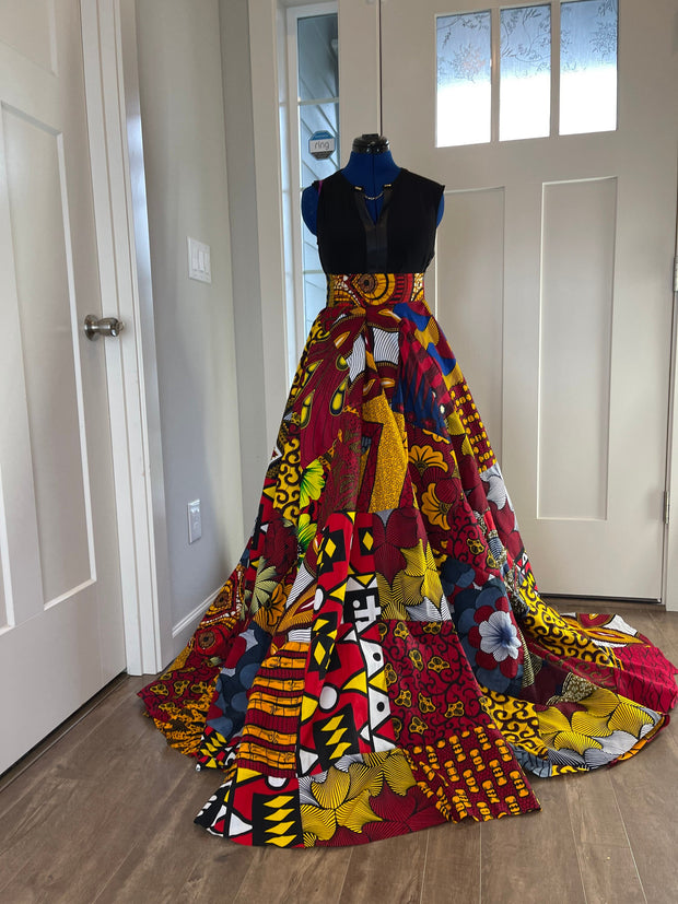 African women skirt for weddings/ African maxi skirt/ Patchwork skirt/ Beautiful african patch work skirt made from 100% African cotton