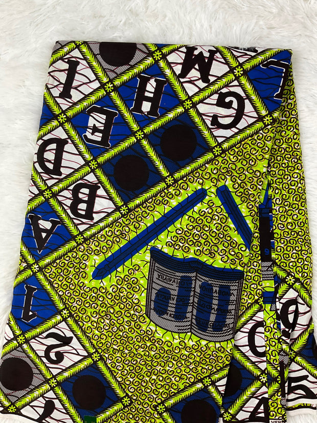 Blue and green African Fabric/African prints/ Ankara fabric/ African fabric per yard/ African fabric for crafts/ African fabri/DK016