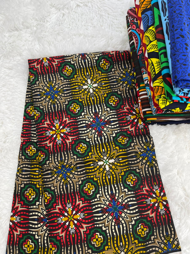 African fabric/African print/ Wax print/ African headwrap/ African fabric for crafts/ African quilt fabric/MK179