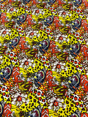 Multicolor African Fabric/African prints/ Ankara fabric/ African fabric per yard/ African fabric for crafts/ African fabri/FG45