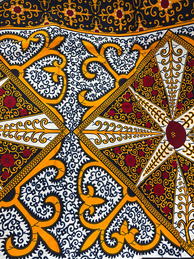 African Fabric/Ankara Fabric By The Yard/Yellow and White African Fabric/African Fabric 6 Yards/Ankara Fabric/African Print Fabric/Ankara Fa