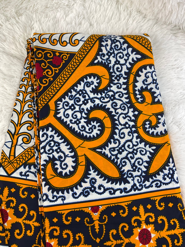 African Fabric/Ankara Fabric By The Yard/Yellow and White African Fabric/African Fabric 6 Yards/Ankara Fabric/African Print Fabric/Ankara Fa