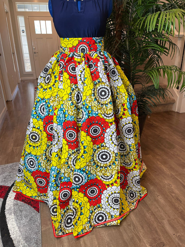 African clothing maxi skirt/ African women clothing/ Ankara maxi skirt/ African print skirt/ Ankara long skirt/ red skirt/fashion skirt
