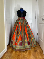 African skirt for sale/Ankara maxi skirt/Ethnic maxi skirt/Orange African maxi skirt/Danshiki maxi skirt/African long skirt/Maxi skirt/