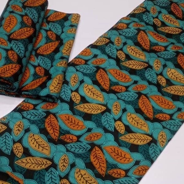 African Fabric/African prints/ Ankara fabric/ African wax/African fabric/ African fabric 6 yards/MK128/Teal and Orange Floral Fabric/Wax