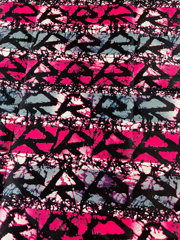 African Fabric/African prints/ Ankara -Pink and Black fabric/ African fabric per yard/ African fabric 6 yards/ African fabric for cr/MK181/