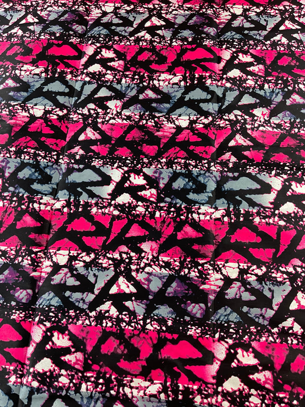 African Fabric/African prints/ Ankara -Pink and Black fabric/ African fabric per yard/ African fabric 6 yards/ African fabric for cr/MK181/