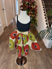 African Girl Clothes/African Girl Skirt/African Girls Dress/African Girl Outfit/African Girl Headband/African Skirt