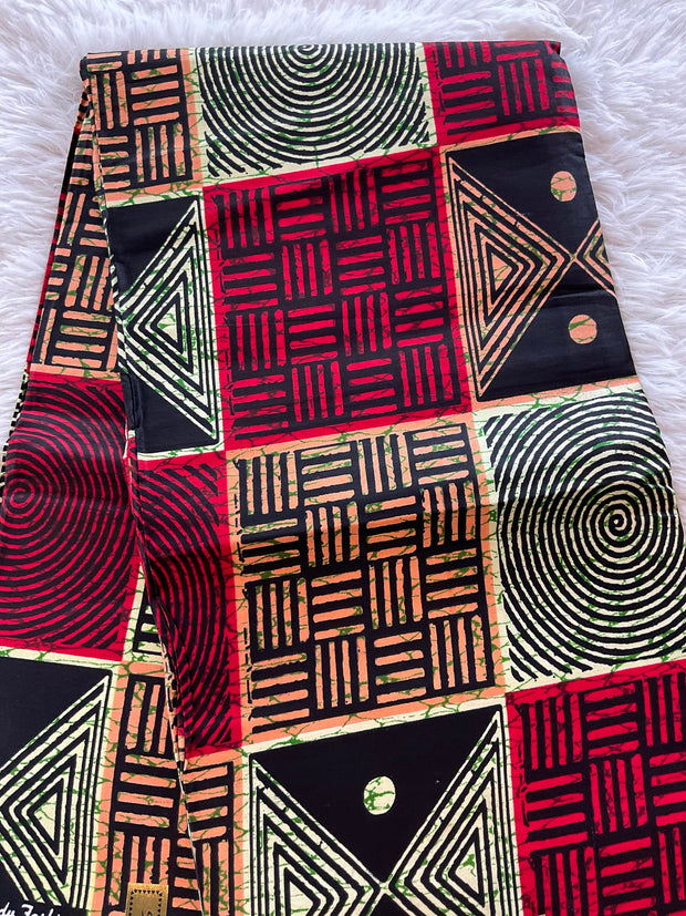 African Fabric/African prints/ Ankara fabric/ Wax print/ African fabric for decor/ African fabric for crafts/AfricanFG3A/Black and Wine Fabr