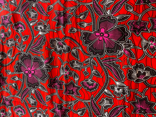 African Fabric/African prints/ Ankara fabric/ African wax/Hollandais/Red and Pink African fabric/MK436