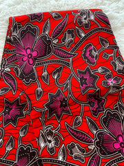 African Fabric/African prints/ Ankara fabric/ African wax/Hollandais/Red and Pink African fabric/MK436