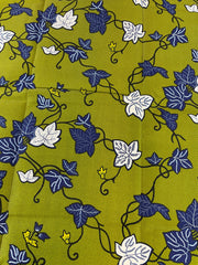 African Fabric/African prints/ Ankara fabric/ African wax/Hollandais/MK171/Green White Blue Fabric/